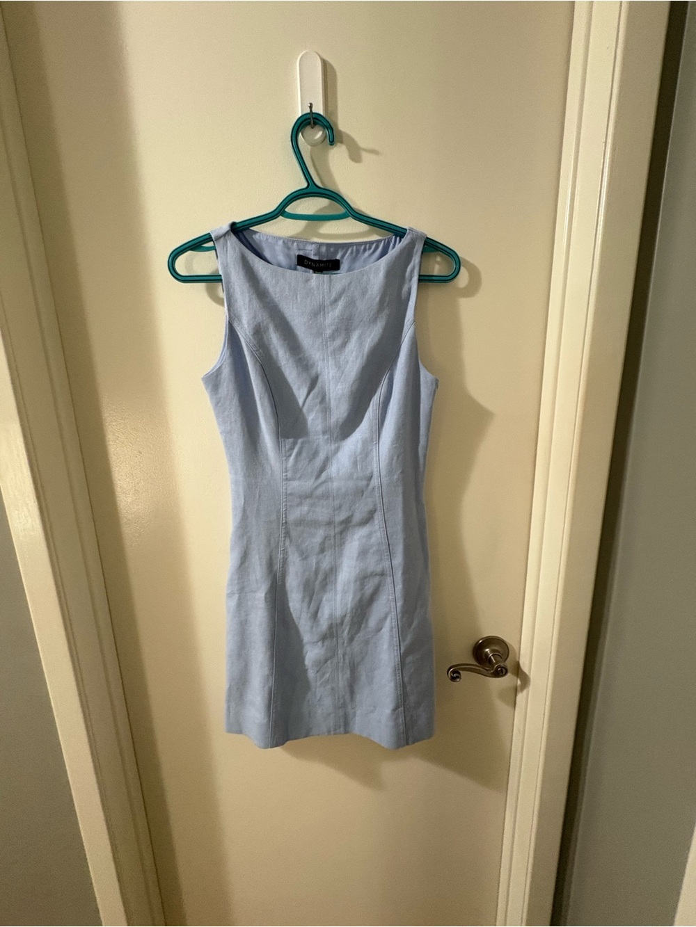 Dynamite Sleeveless Light Blue Mini Sheath Dress
